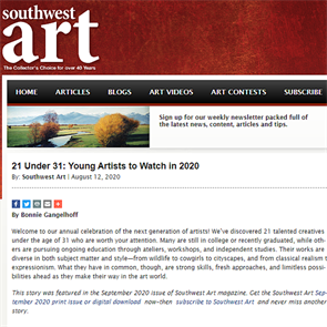 Brooke Hunter Included in Southwest Art Magazine's 21 Under 31