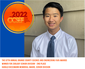 Caleb Empig won second place in the OC Science and Engineering Fair and was featured on OC Vector Control’s social media platforms