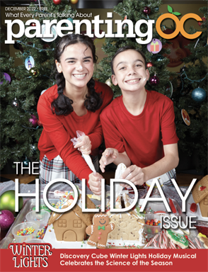 Sophia Ruiz was featured on the front cover of “Parenting OC” for her upcoming performance in the Discovery Cube’s STEAM-themed musical, “Winter Lights: A Journey Home”