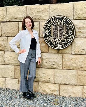 Avery Mizrahi was recognized as a National Science Foundation Fellow at the UCI where she presented her preliminary research, which hopes to find a biomarker for Alzheimer's disease