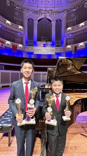 Skyler Tran and Sterling Tran competed and won in the 9th Carmel Klavier International Piano Competition for Young Artists
