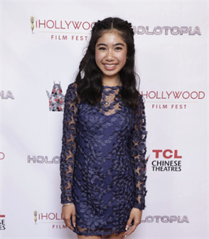 Jovie Leigh Ugerio received the Best Young Actress Award at the 3rd Annual iHollywood Film Festival for her role in the independent feature film “Free Lunch”