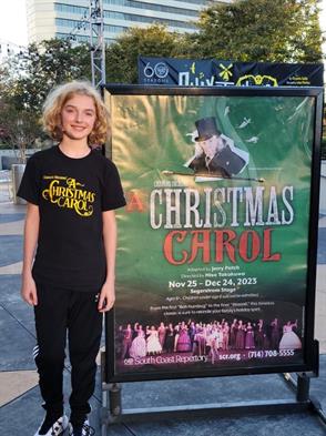 Max Zazik was cast as Turkey Boy in South Coast Repertory’s “A Christmas Carol” in Costa Mesa