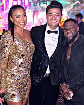 Noah Strattan performed his magic act alongside alumni Anna Melendres and Rachel Melendres at the 2024 New Year Celebration hosted by Kevin Hart