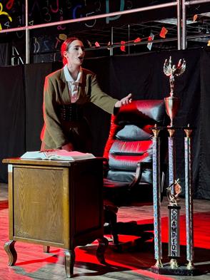 Sasha Tolkachev starred as Agatha Trunchbull in “Matilda Jr.” at Tustin’s Top Hat 8 Reparatory