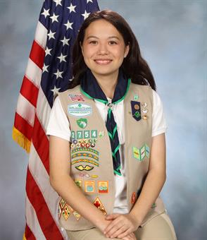 Violet Adams received a Gold Award for her work in the Girl Scouts of America