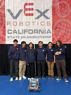 Sumin Cho, Micah Lai, Matthew Martono, Liam Ramos, Joshua Ta, and Nathan Tatsuta competed in the 2024 VEX Robotics California State Championship event