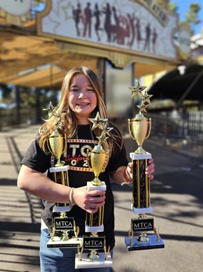 Orinoco Foxlin earned multiple awards for technical theatre and vocals at the Musical Theatre Competitions of America