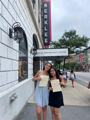 Isabella Both and Lexie Shehab received scholarship awards at the Berklee School of Music Vocal Summit