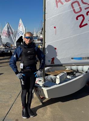 Cassady Lorentzen competed at the Midwinters Opti Regatta and finished in the top 25% earning her a spot on the Opti Orange Regatta